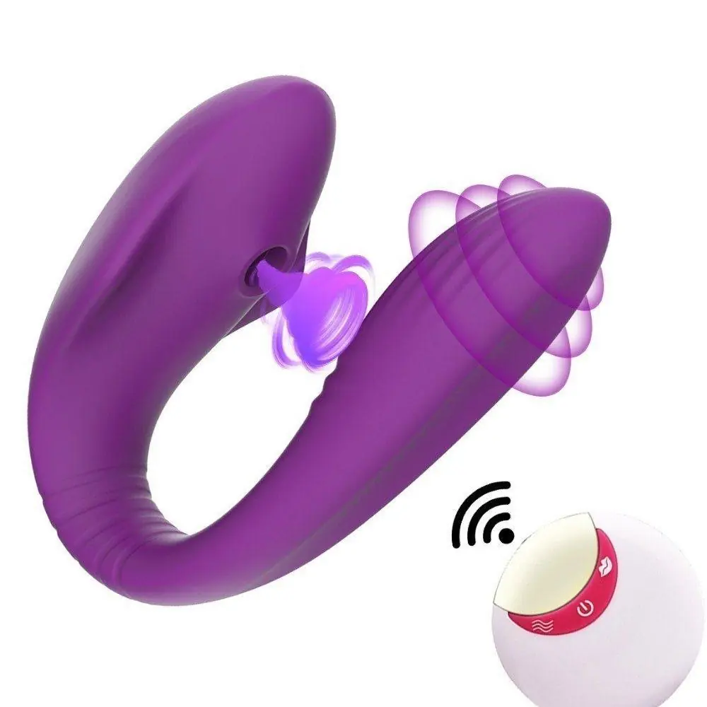 Vişne Wearable Emiş Güçlü Giyilebilir Couples Vibratör Purple