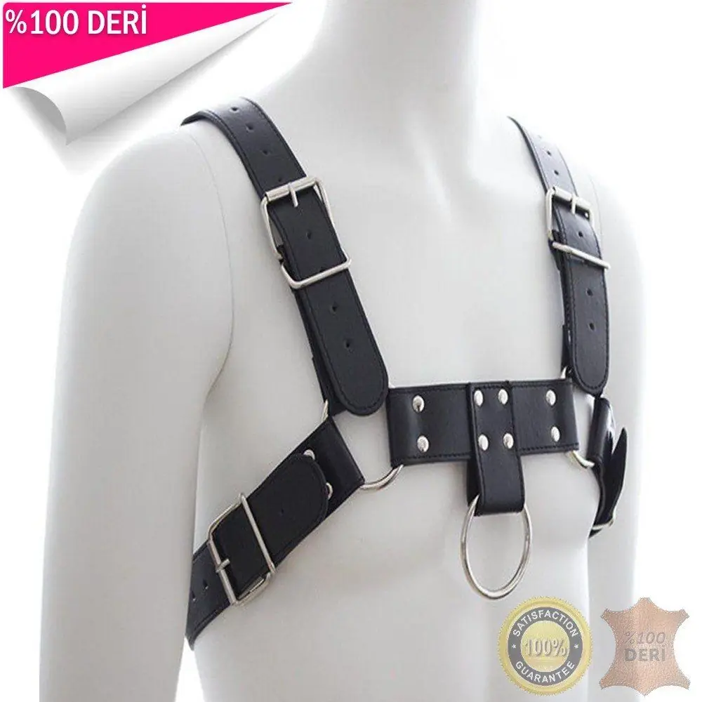 Vişne Dreams %100 Hakiki Deri Fetiş Erkek Harness Vücut Kemeri