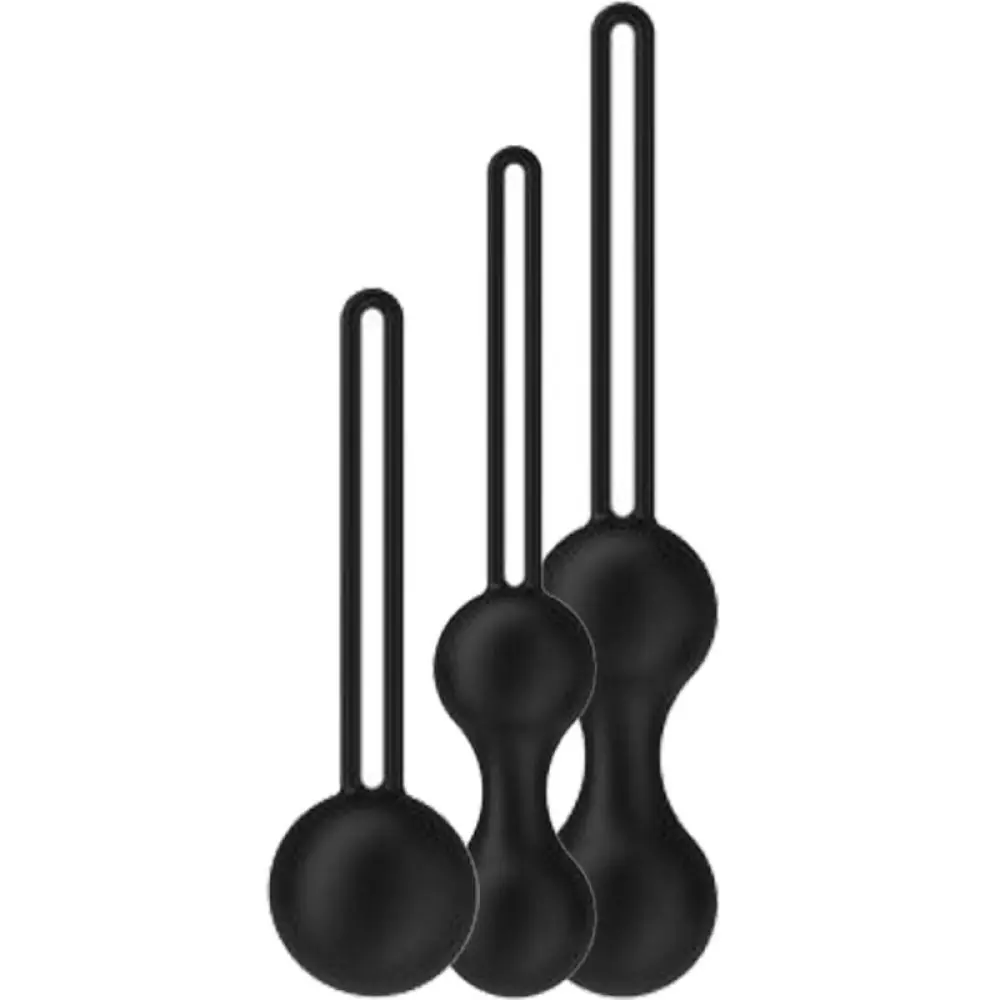 Vişne Kegel Balls Exercisers Metal Ağırlıklı Kegel Egzersiz Topu Set-Black