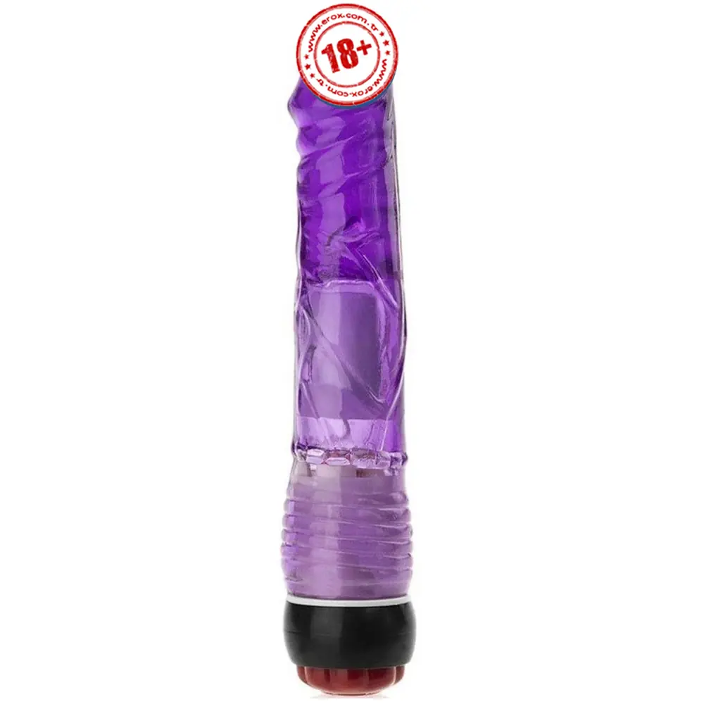 Vişne Vibes Purple Kademeli Titreşimli Jel Vibratör 23 Cm