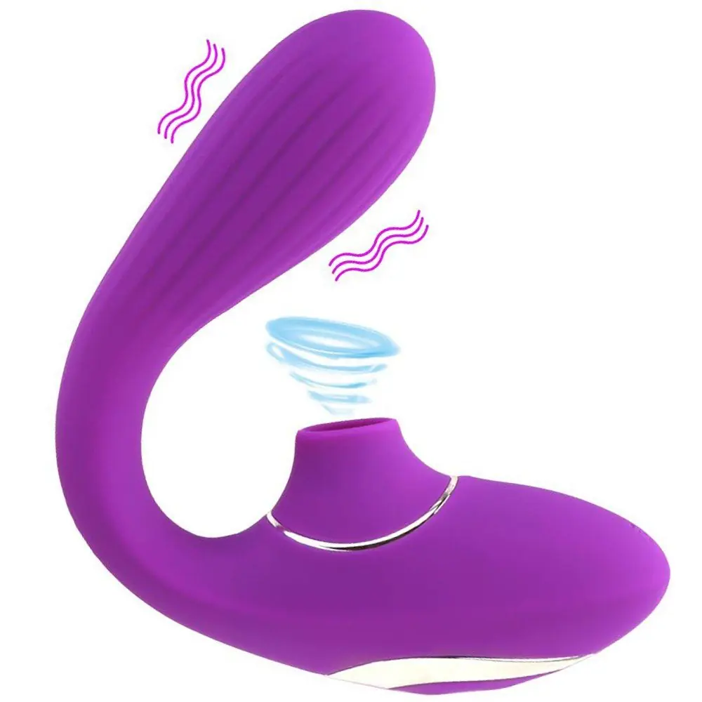 Vişne Sucking İn Vibration Çift Yönlü Emiş Güçlü Partner Vibratör Mor