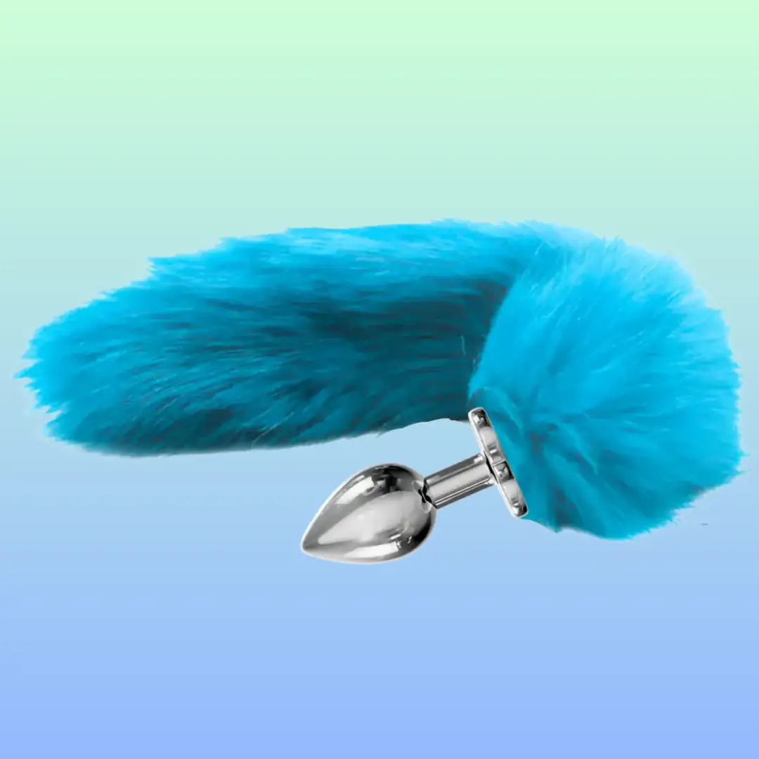 Vişne Love The Anal Fantasy Mavi Tilki Kuyruklu Metal Anal Plug