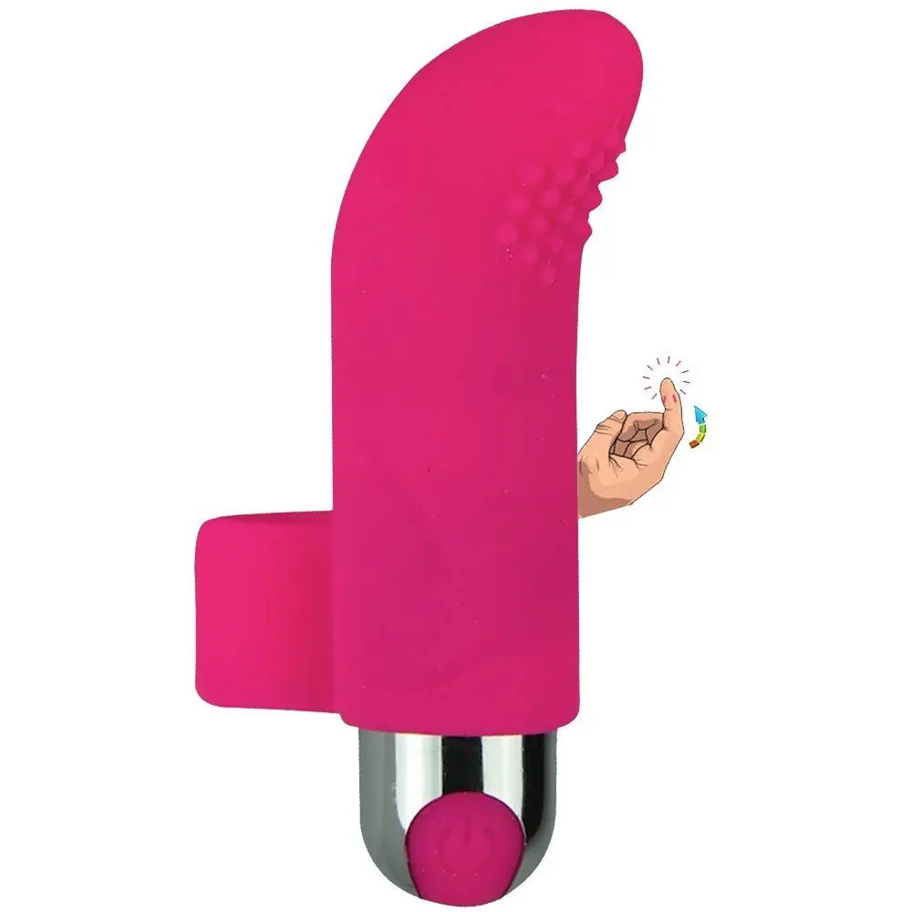 Vişne Finger Vibe Çift Yönlü USB Şarjlı Parmak Vibratör-Pink