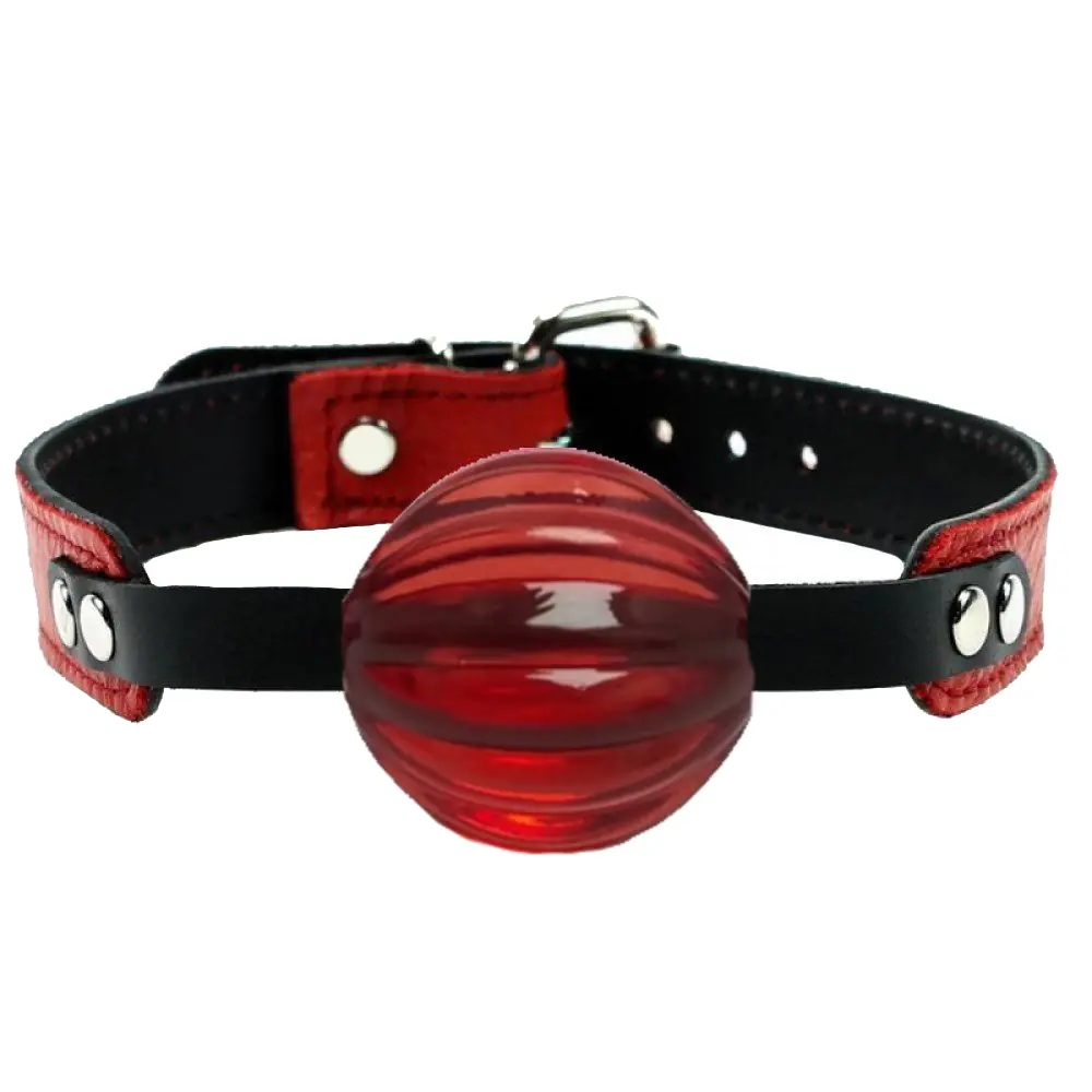 Vişne Fetish Fantasy Series Master Blix Ball Gag Deri Ağız Topu-Kırmızı