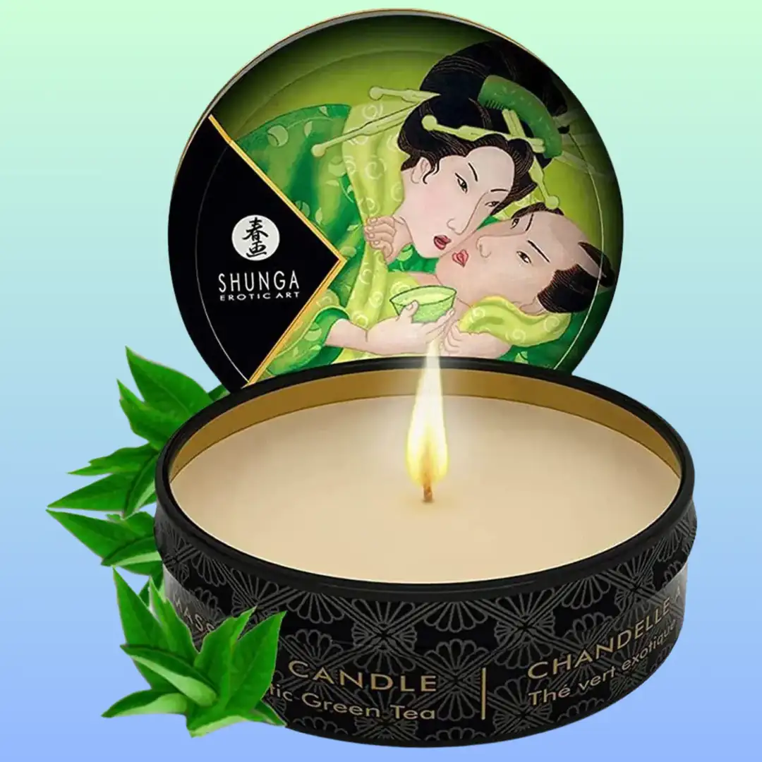 Shunga Mini Massage Candle Green Tea 30 Ml Erotik Masaj Mumu