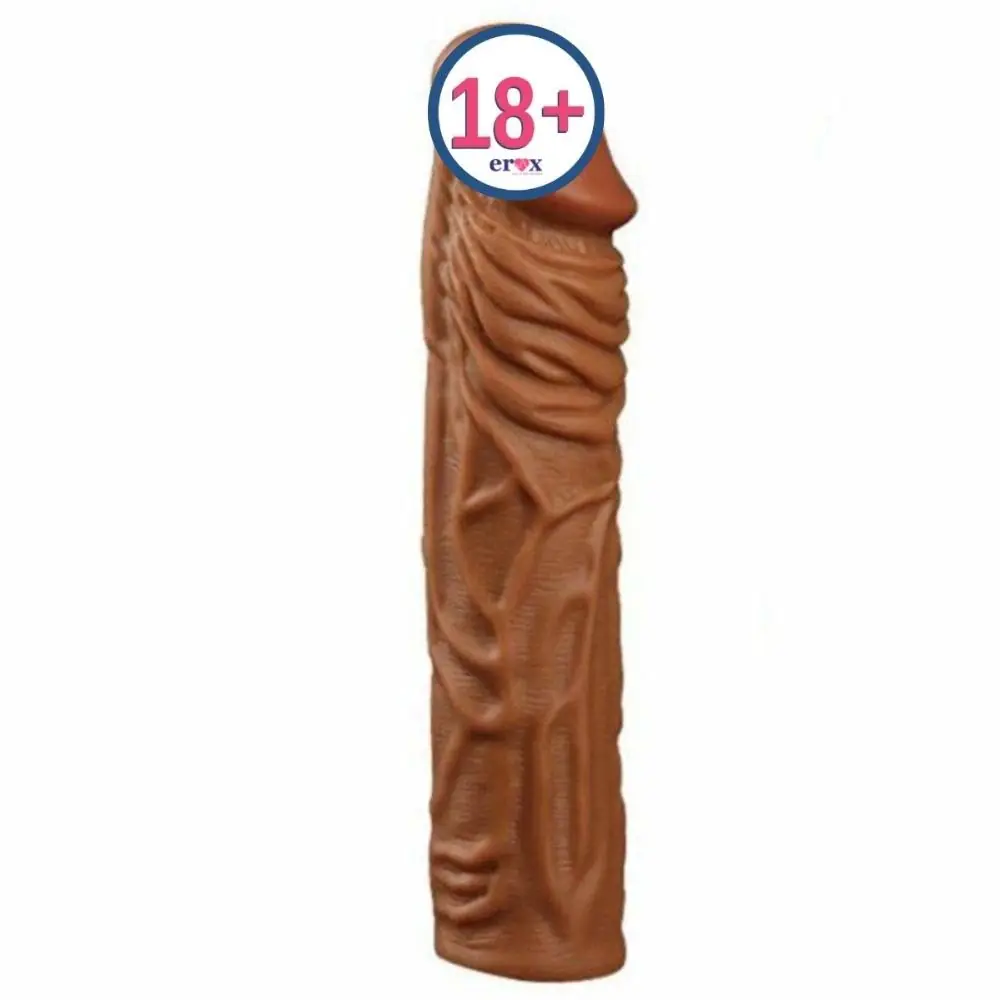 Vişne Yumuşak Et Dokulu 19 Cm Melez Penis Kılıfı