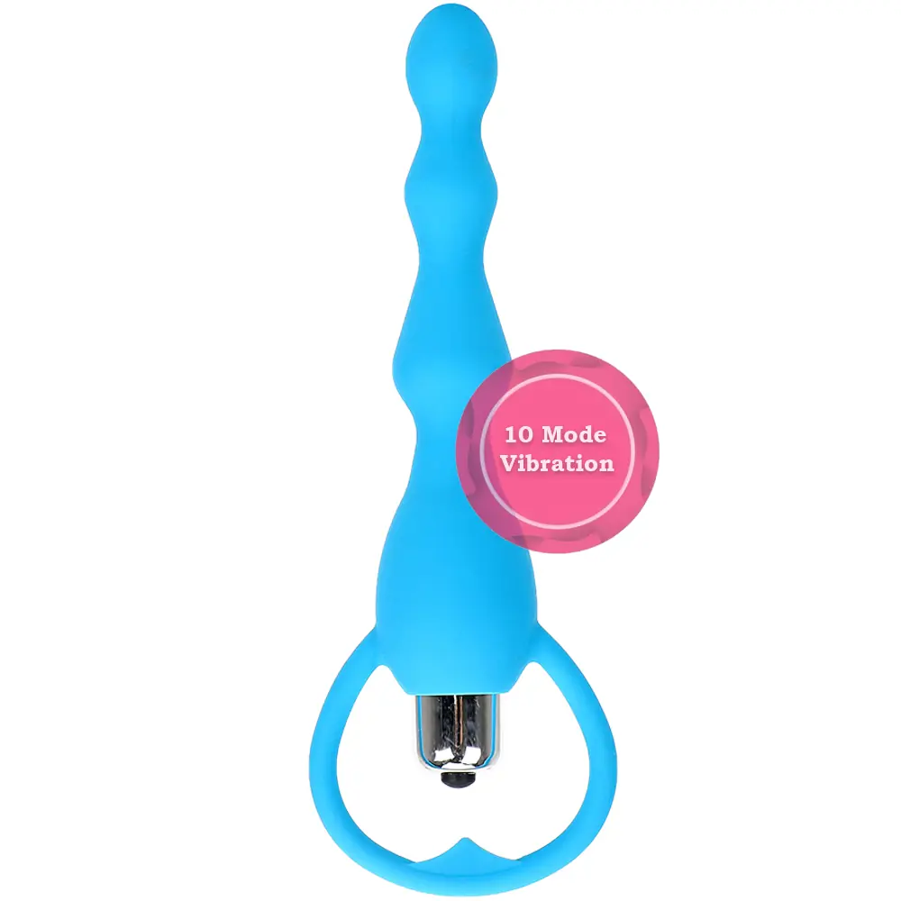 Vişne Anal Fantasy Boğumlu 10 Mod Titreşimli Anal Vibratör-Blue
