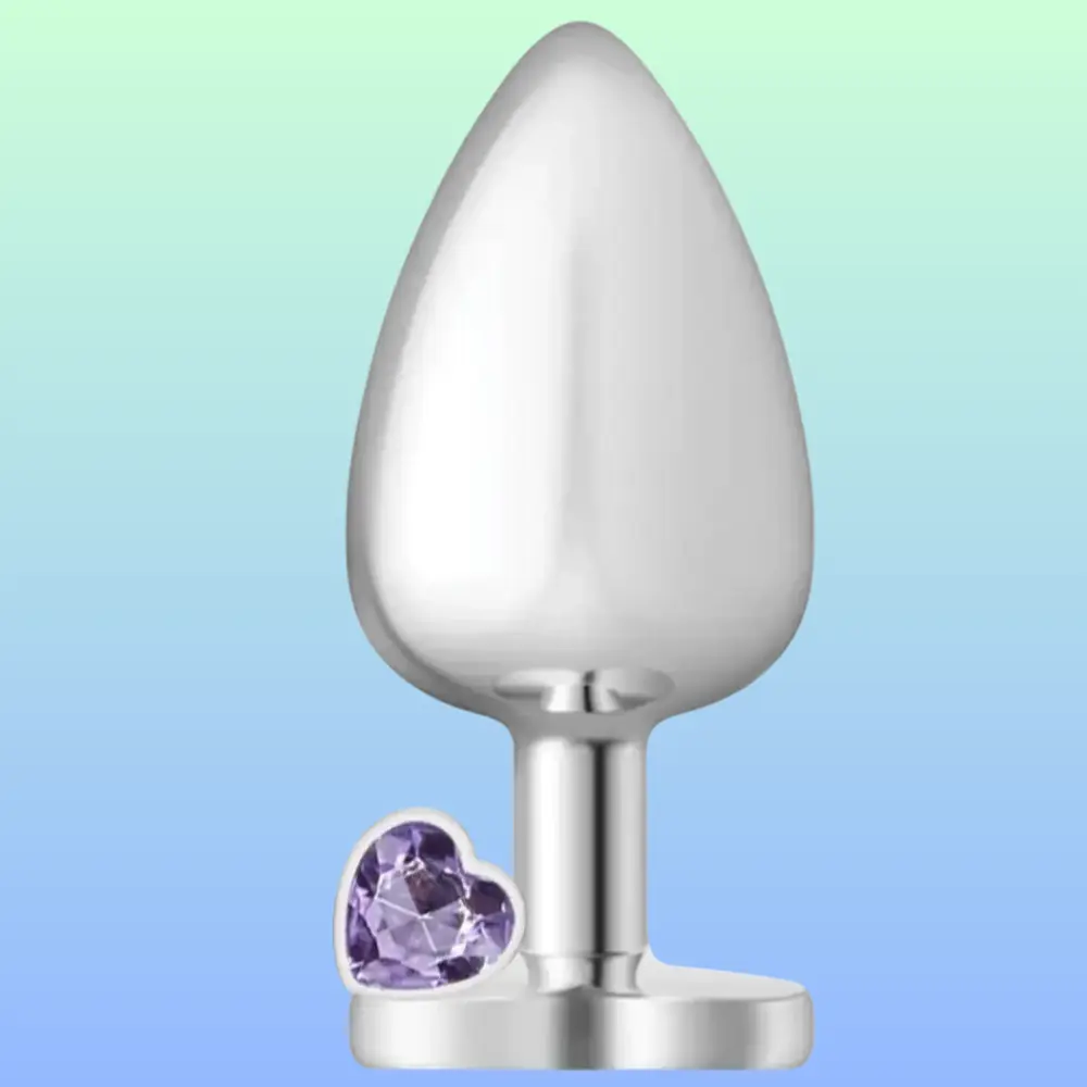Vişne My Heart Jewellery Kalpli Metal Anal Plug-Medium