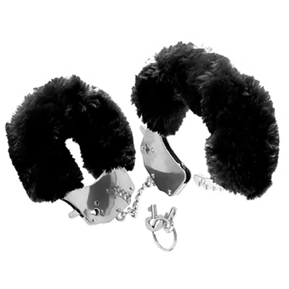 Vişne Fetish Fantasy Series Metalic Hand Cuffs Peluşlu Metal Kelepçe-Siyah