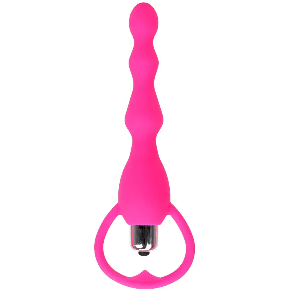 Vişne Anal Fantasy Boğumlu Titreşimli Anal Vibratör-Pink