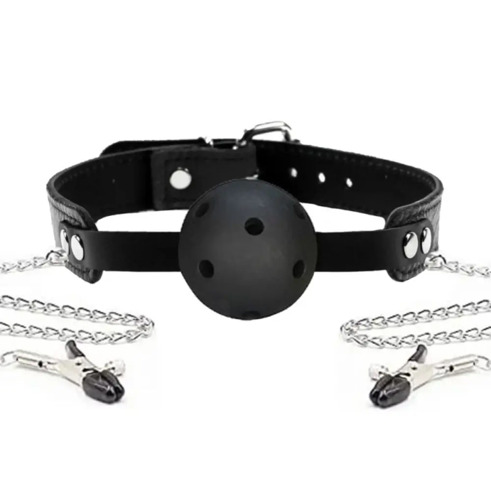Vişne Fetish Fantasy Series Breathable Ball Gag Göğüs Klipsi
