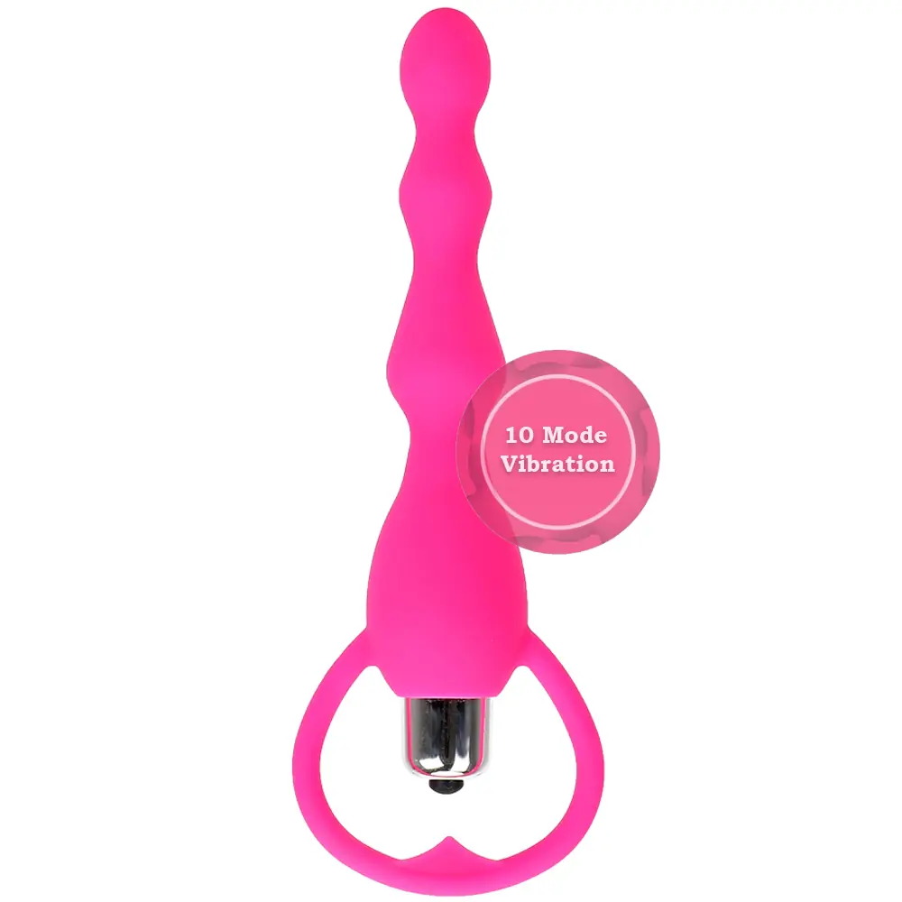 Vişne Anal Fantasy Boğumlu 10 Mod Titreşimli Anal Vibratör-Pink