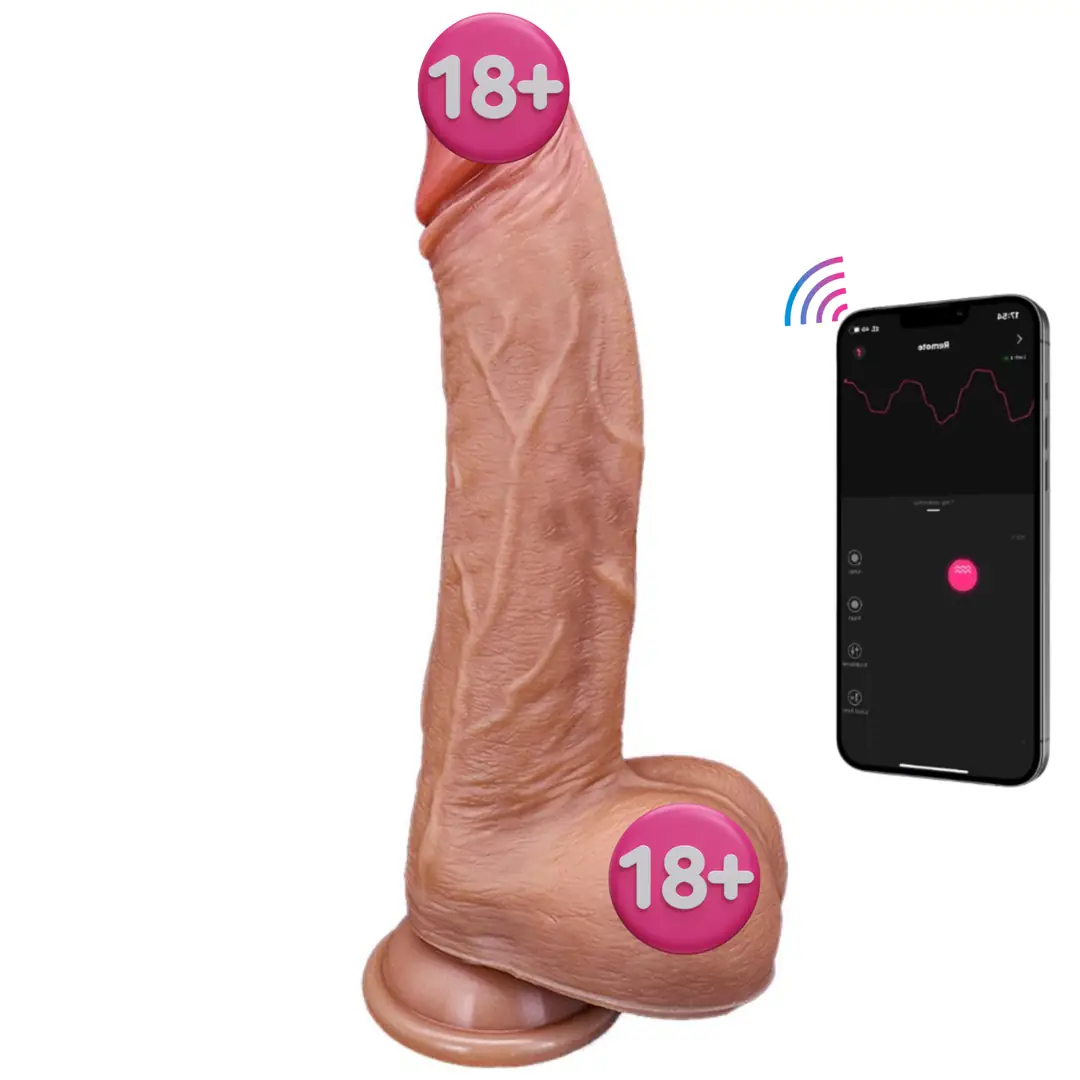 Vişne The Dick 4 İn 1 Çok Fonksiyonlu Hareketli ve Telefon Kontrollü Dildo