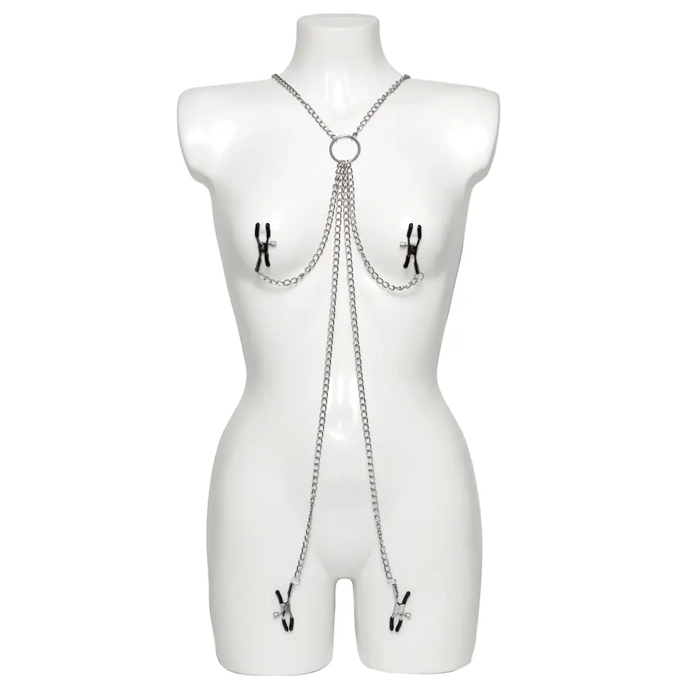 Fetish Collection Harness With Clamps Erojen Bölge Klipsi