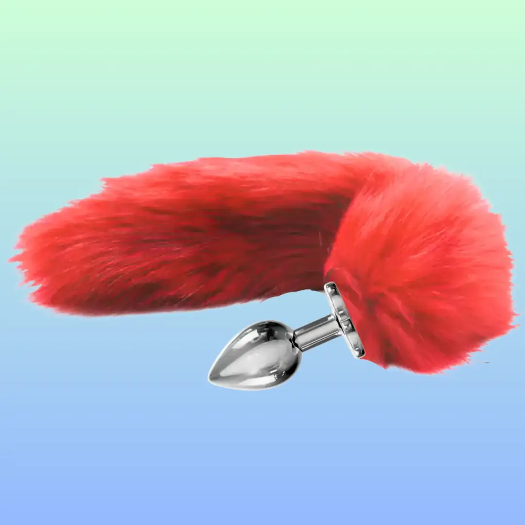Vişne Love The Anal Fantasy Kırmızı Tilki Kuyruklu Metal Anal Plug