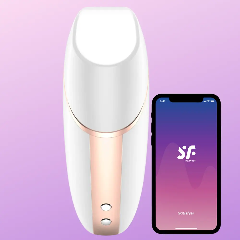 Satisfyer Love Triangle Telefon Kontrollü Emiş Güçlü Vibratör-Whtie