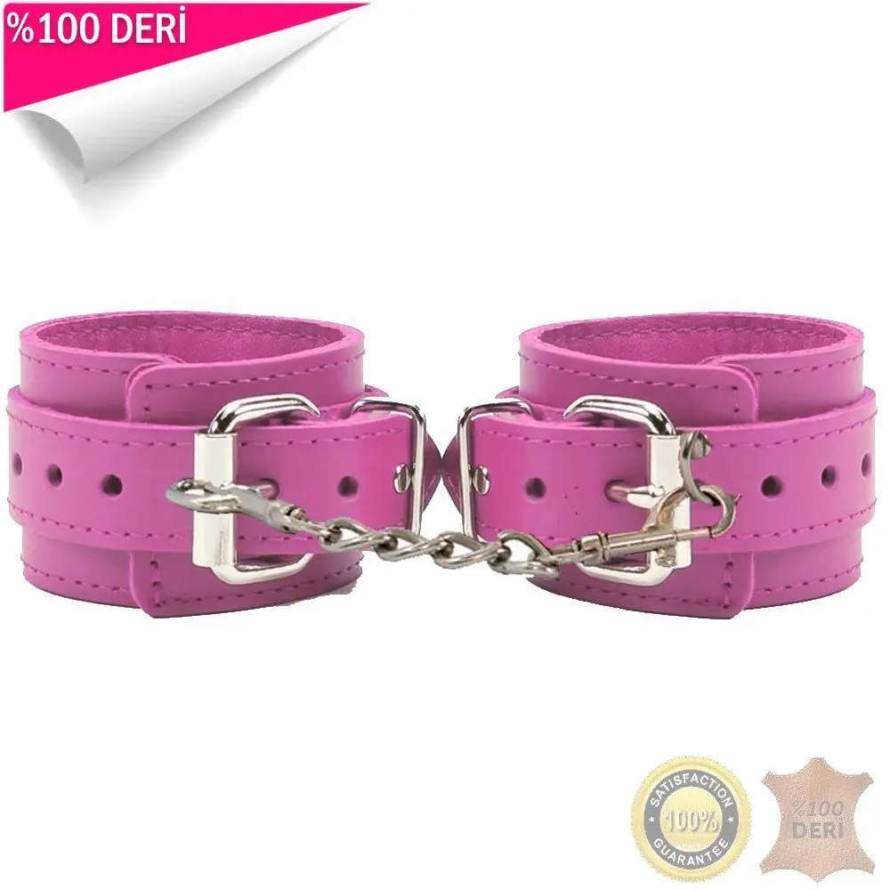Vişne Dreams %100 Hakiki Deri Pembe Kelepçe