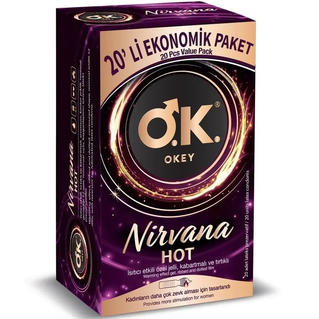 Okey Nirvana Hot Eko Paket 20'li Kondom Prezervatif