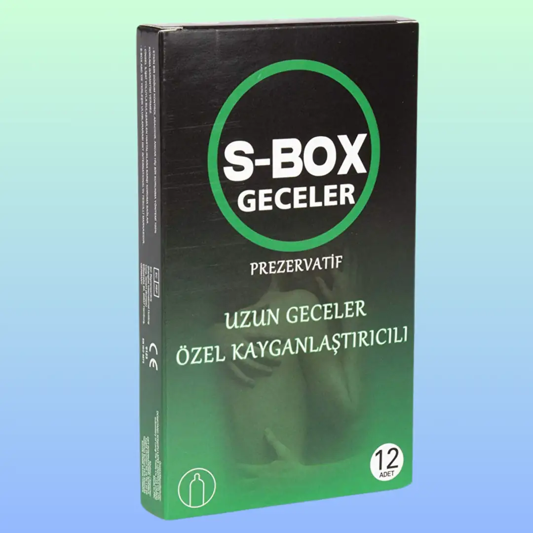S-Box Green 12'li Uzun Geceler Kayganlaştırıcılı Prezervatif Kondom