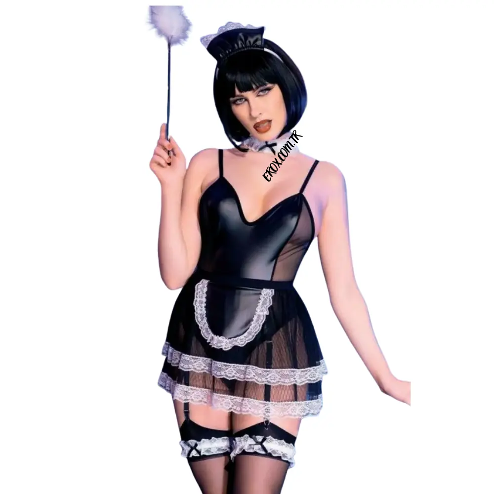 Vişne She Fantasy Wear Costums Hizmetçi Kız Kostümü