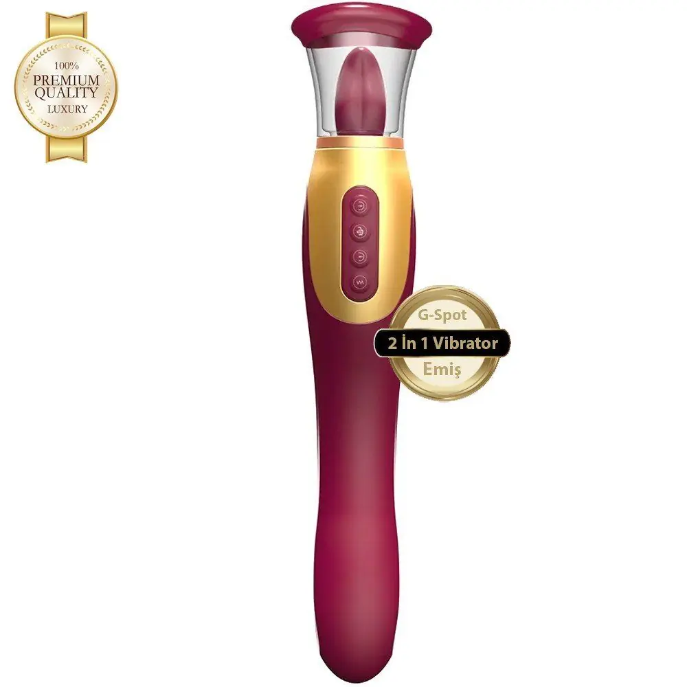 Vişne Luxury Tongue Vibe 2 İn 1 G-Spot ve Dil Vibratör