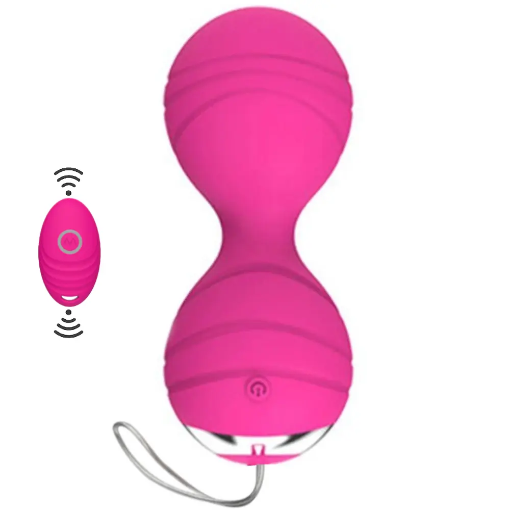 Vişne Yüksek Kalite Pembe Uzaktan Kumandalı Kegel Egzersiz Vibratörü