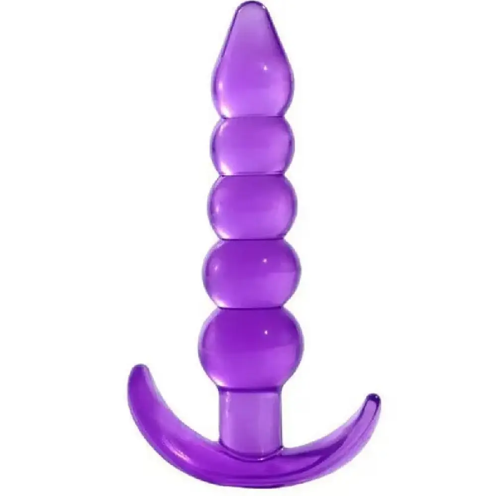 Vişne Anal Fantasy Silicone Butt Beads Anal Training Silikon Anal Plug-Purple
