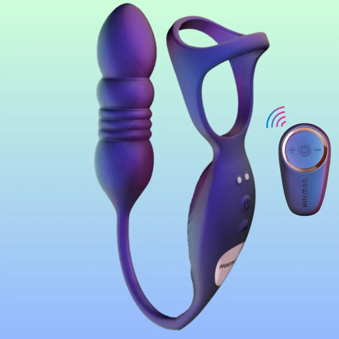 Hueman Deep Impact Cock & Ball Ring Hareketli Anal Vibratör