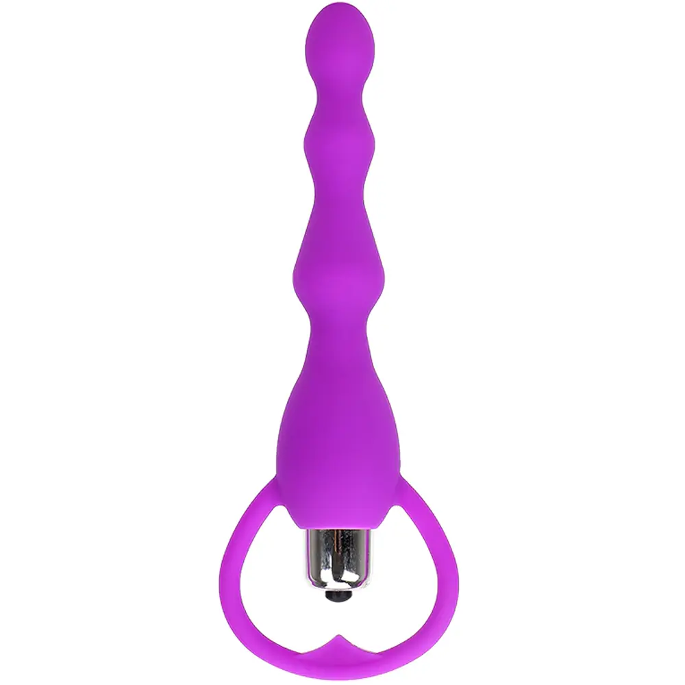 Vişne Anal Fantasy Boğumlu Titreşimli Anal Vibratör-Purple