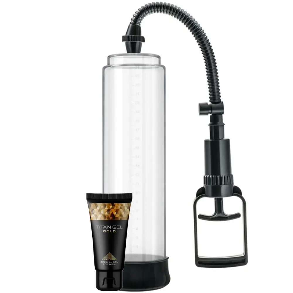 Vişne World Men's Pump Tetik Mekanizmalı Penis Pompası ve Titan Gel