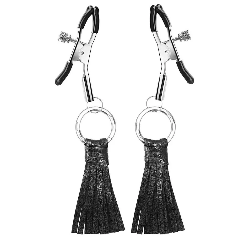 Vişne Leather Püsküllü Göğüs Klipsi
