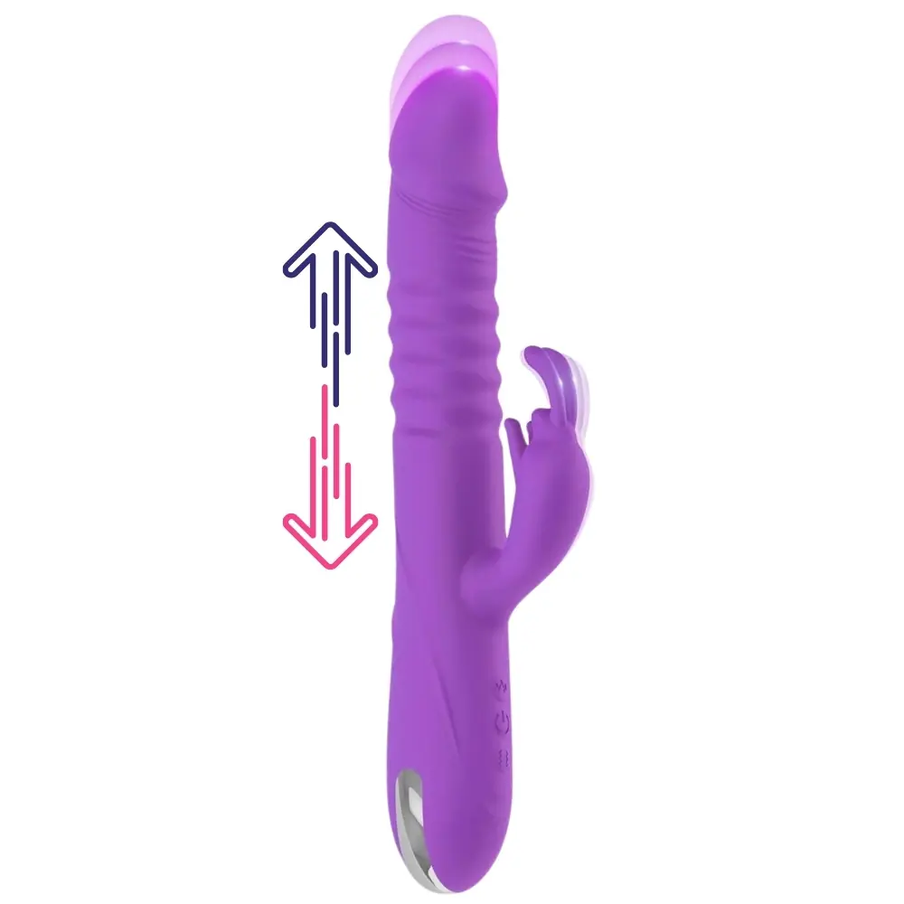 Vişne G-Fantasy Aise Bionic Design İleri Geri Hareketli Rabbit Vibratör