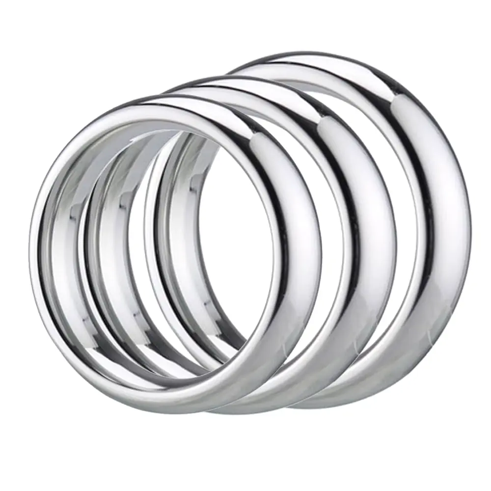 Calexotics Silver Ring 3 Piece Set Metal Penis Halkası Seti