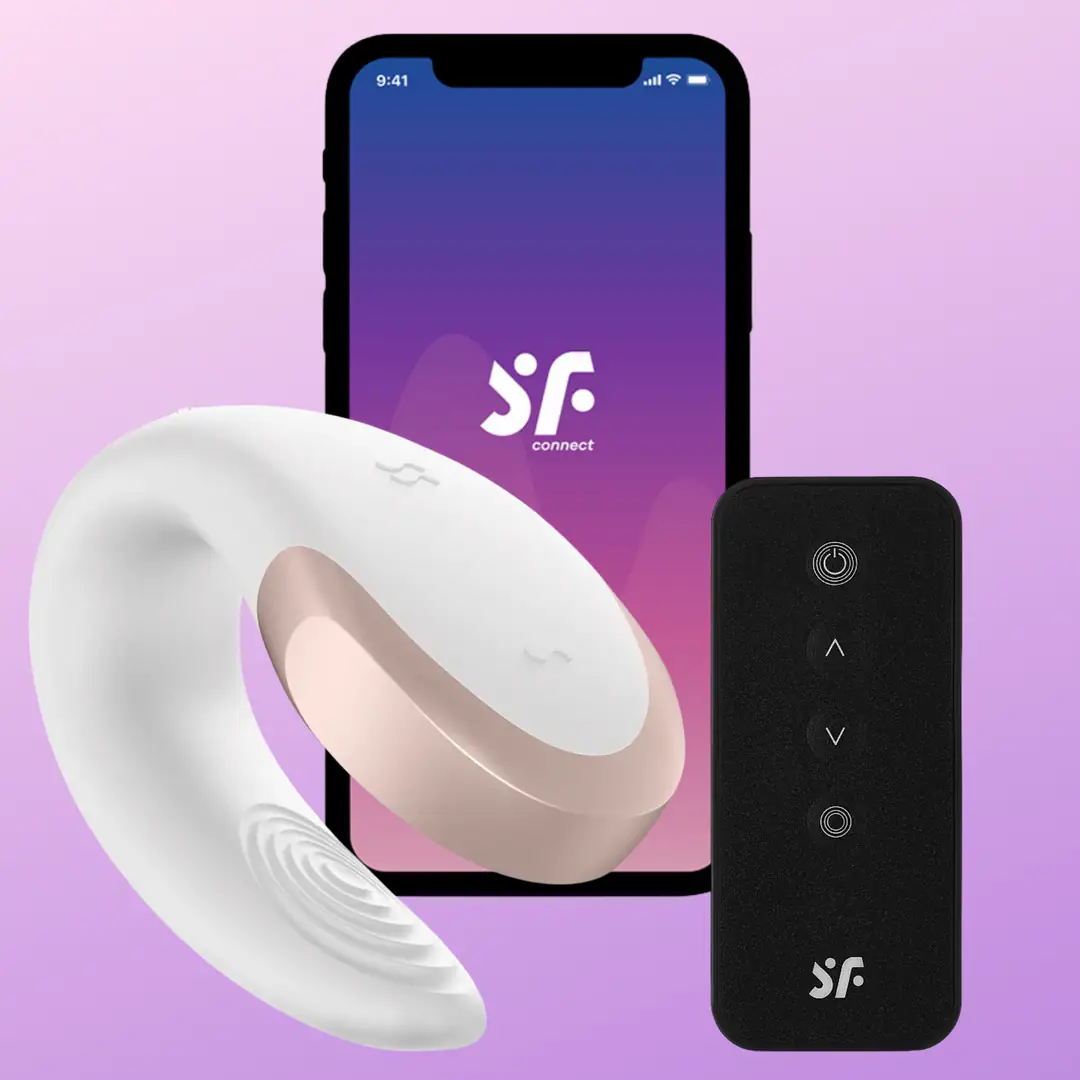 Satisfyer Double Love White Telefon ve Kumanda Kontrollü Vibratör