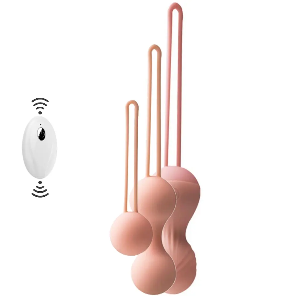 Vişne Exuis Balls Set Uzaktan Kumanda Kegel Egzersiz Vibratörü