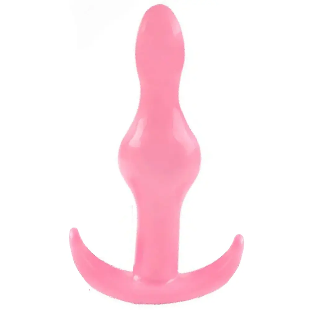Vişne Anal Fantasy Two Ribbed Silikon Anal Alıştırıcı Plug-Pink
