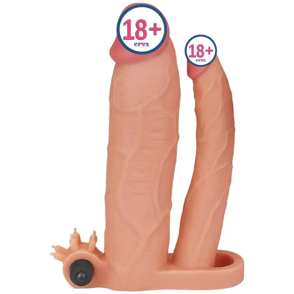 Lovetoy Pleasure X Tender 7.6 cm Dolgulu Çift Taraflı Penis Kılıfı