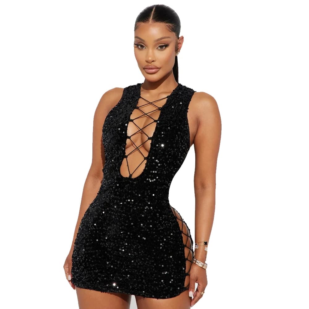 Vişne Fantasy Wear Pul Payet Seksi Gecelik