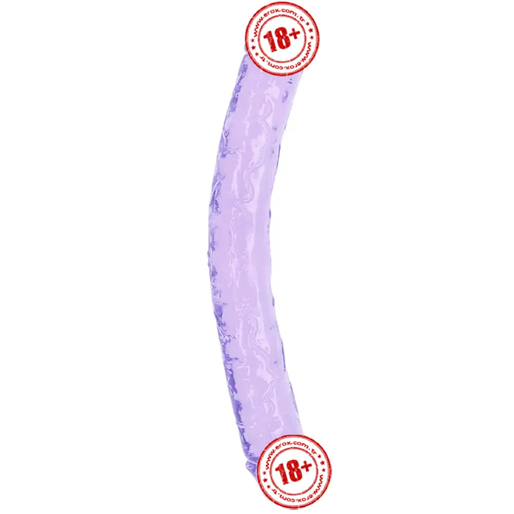 Doc Johnson Cyrstal Jellies 45 Cm Çift Taraflı Realistik Jel Penis-Mor