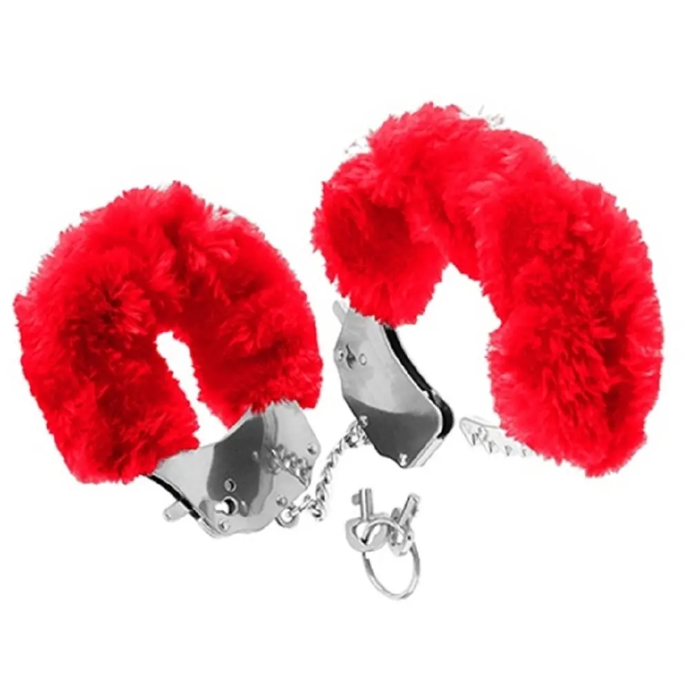Vişne Fetish Fantasy Series Metalic Hand Cuffs Peluşlu Metal Kelepçe-Kırmızı