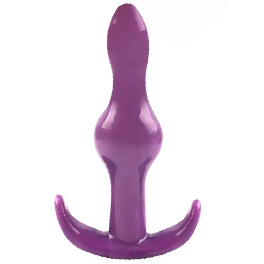 Vişne Anal Fantasy Two Ribbed Silikon Anal Alıştırıcı Plug-Purple