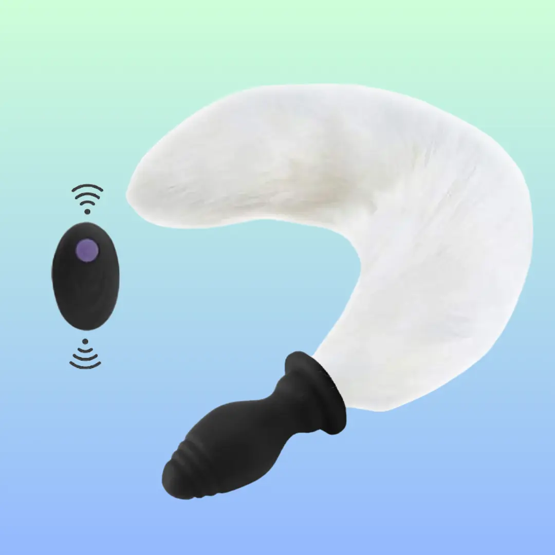 Vişne Tail White Uzaktan Kumandalı Kuyruklu Anal Vibratör