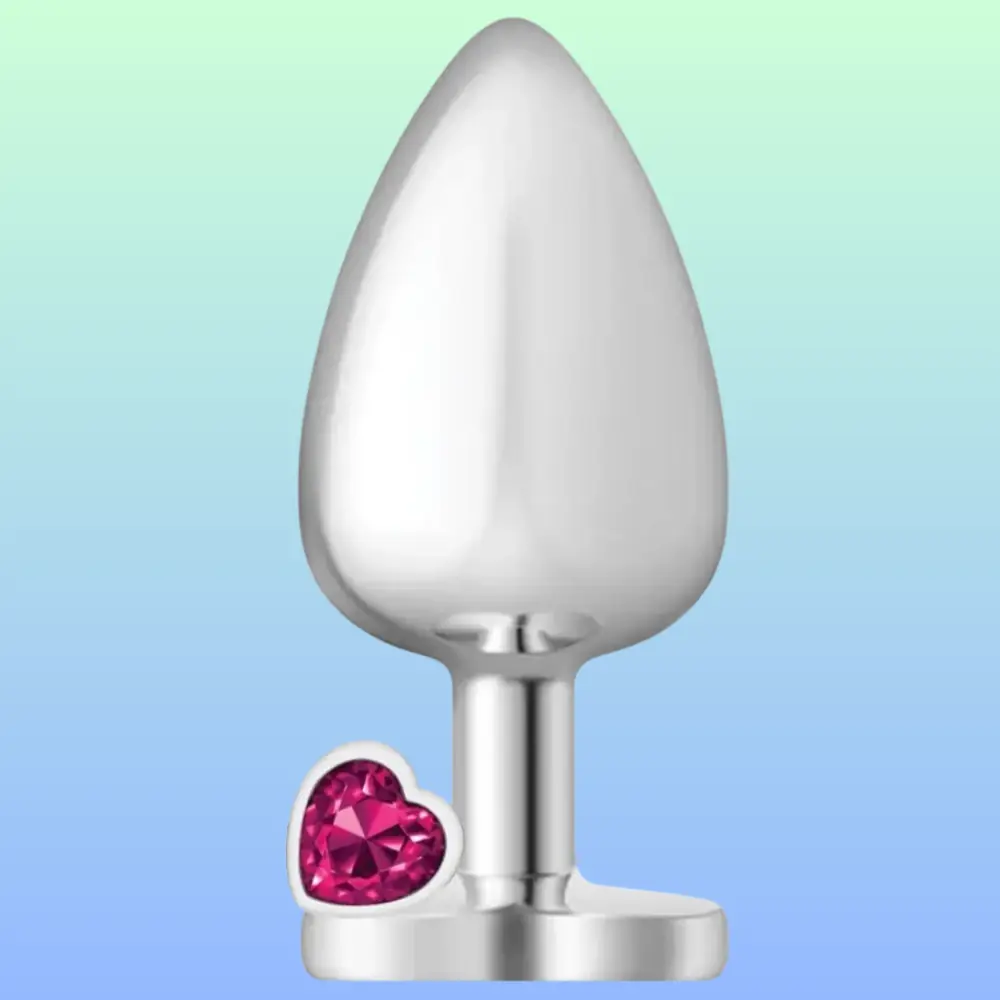 Vişne My Heart Jewellery Kalpli Metal Anal Plug-Small