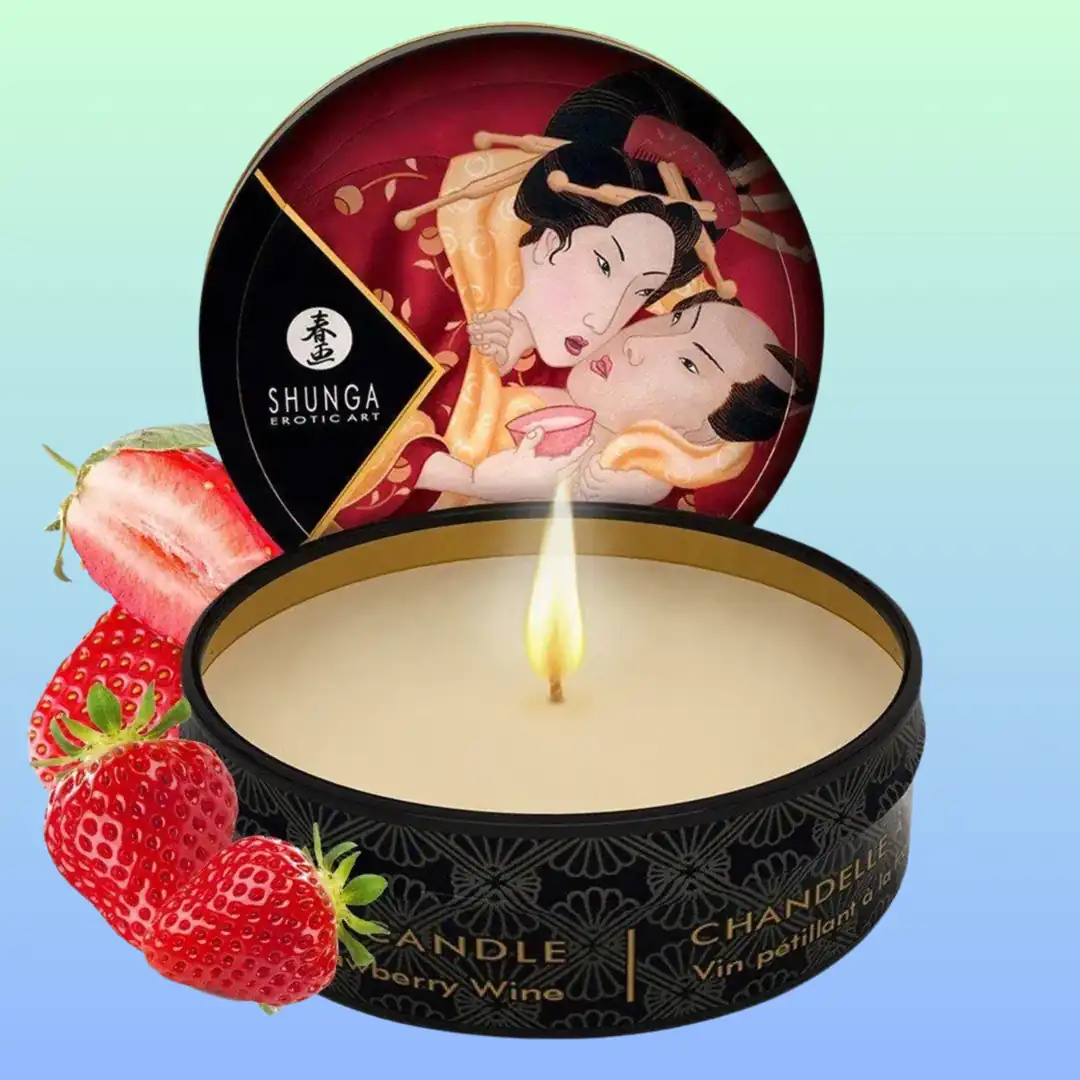 Shunga Mini Massage Candle Strawberry 30 Ml Erotik Masaj Mumu