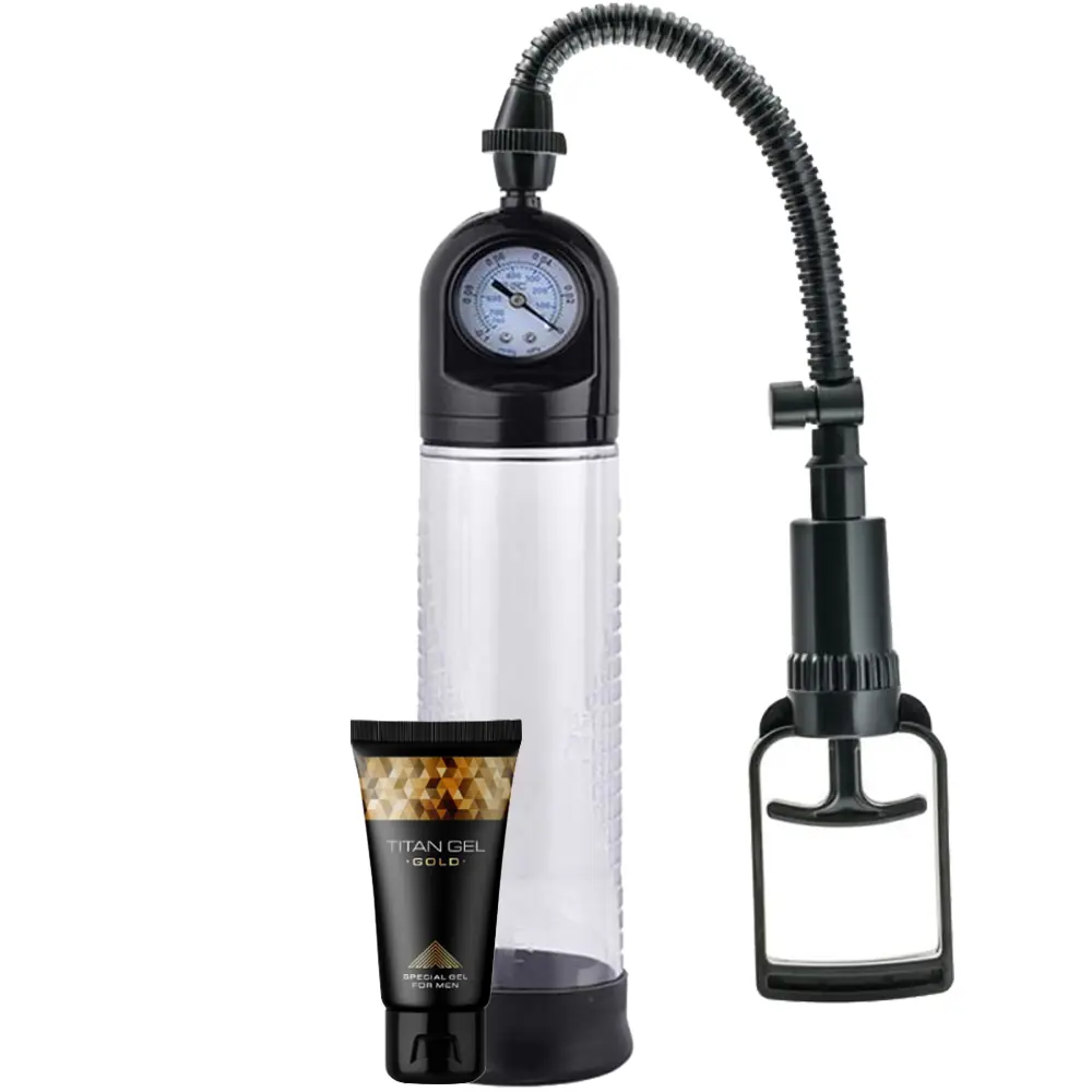 Vişne World Men's Pump Dijital Mekanizmalı Manuel Penis Pompası ve Titan Gel