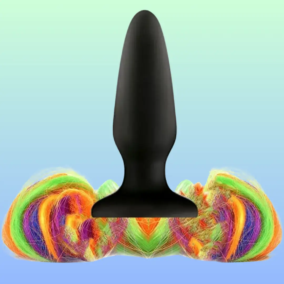 NS Novelties Unicorn Tails Kuyruklu Silikon Anal Plug Black